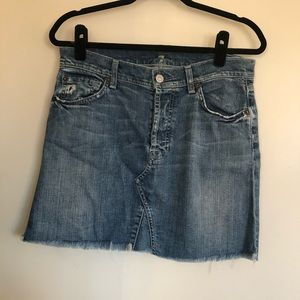 7 For All Mankind Denim Mini Skirt